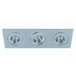 Foco basculante cuadrado empotrar Aluminio texturizado, para 3 Lámparas AR111/QR111